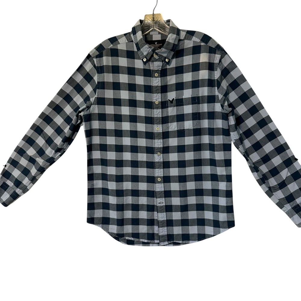 American Eagle Outfitters Men Classic‎ Fit Gingham Button Down Shirt M